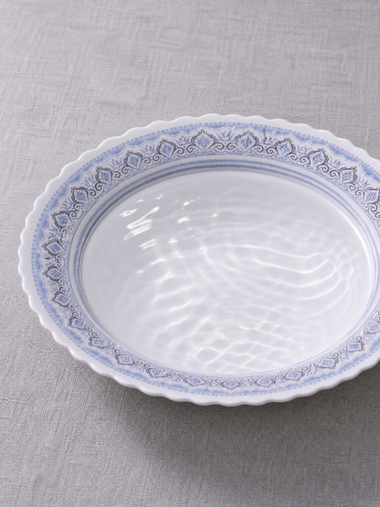 Set Veselă Din Opal 18 Piese, Model Classic, 6 Farfurii Întinse 19cm, 6 Adânci 23cm, 6 Întinse 25cm, Alb