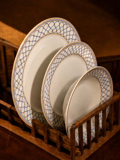 Set Veselă Din Opal 18 Piese, Model Classic, 6 Farfurii Întinse 19cm, 6 Adânci 23cm, 6 Întinse 27cm, Alb