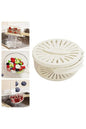 Set 2 în 1 Bol cu Strecurătoare și Caserolă pentru Fructe și Legume Primlife – 15.5x8.3 cm, Gri/Transparent