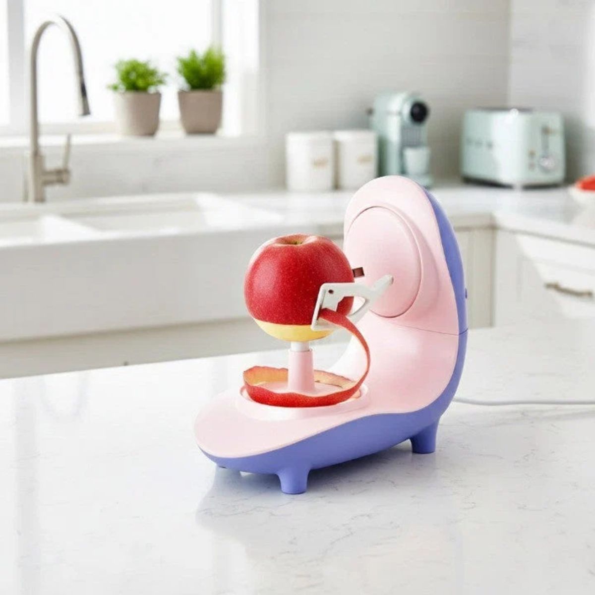 Aparat Electric de Curățat Fructe și Legume Casena Skin Snap – Curățare Automată, Alb/Negru