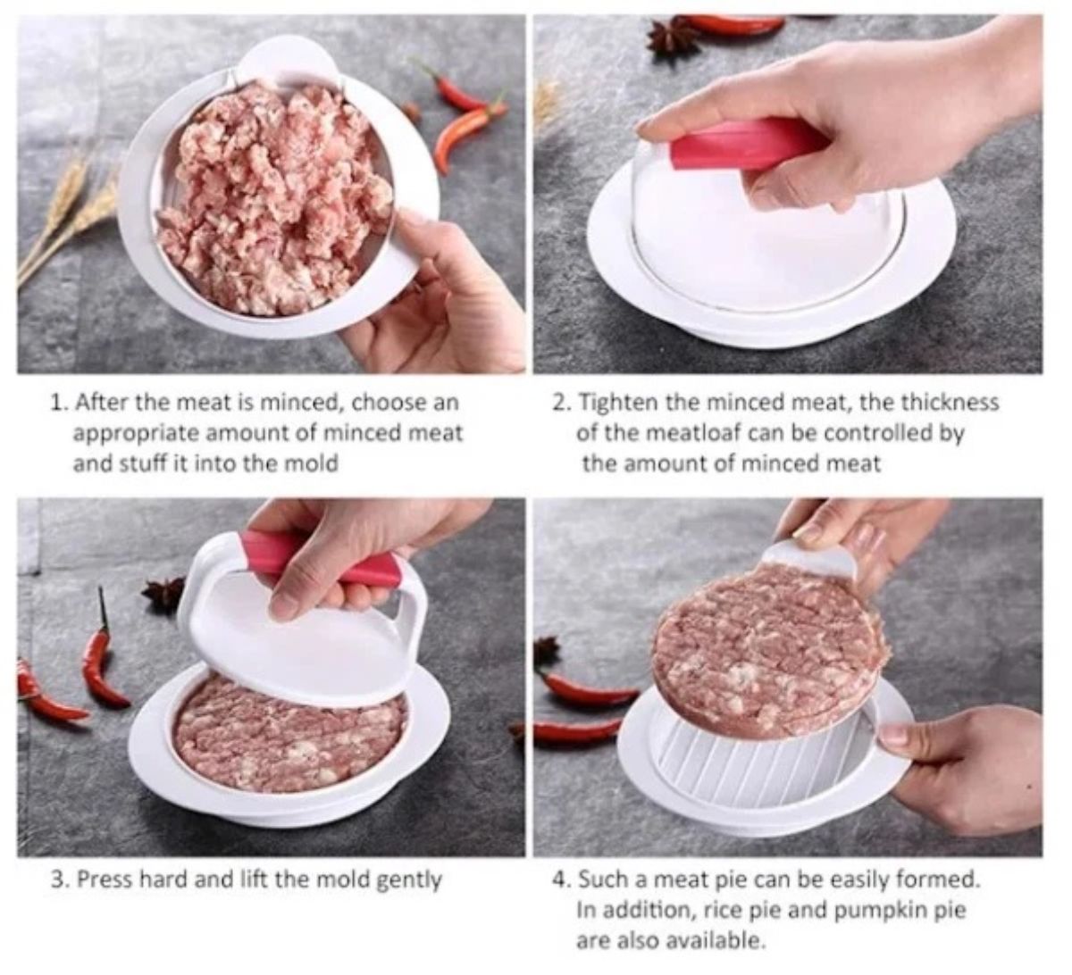 Presă pentru Burgeri Casena – Formator pentru Carne Tocată, Soia sau Legume până la 200g